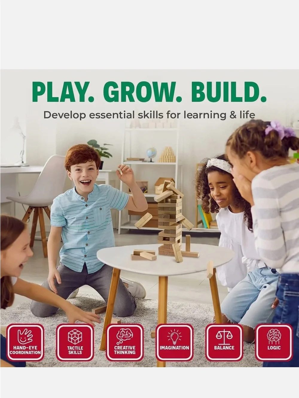 CoolToys Timber Tower Original 48 Piece Wooden Stacking Game NIB